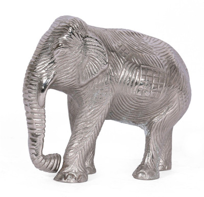 

Collectible India Elephant Metal Statue Vintage Finish Decorative Showpiece - 17.5 cm(Aluminium, Multicolor)