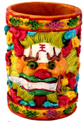 

7 Ocean Feng Shui Fu-Dog Pen Holder - 11.5 cm Decorative Showpiece - 11.5 cm(Stoneware, Multicolor)
