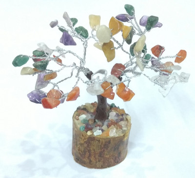 

Astrodidi Gemstone / Navratan Tree (Small Size) Decorative Showpiece - 12 cm(Stoneware, Multicolor)