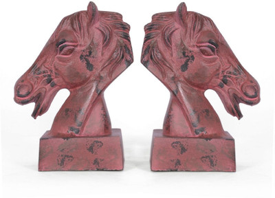 

Collectible India Bookends Horse Head Pair Art Decor Head Figurine Sculpture Decorative Showpiece - 19 cm(Aluminium, White)