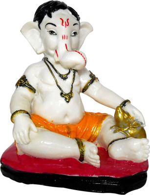 

Vastu Art Vastu / Fang Shui Lord Bal Ganesha Decorative Showpiece - 15 cm(Polyresin, White)
