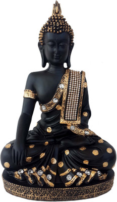 

DivineCrafts Resting Buddha on Knee Decorative Showpiece - 24 cm(Polyresin, Multicolor)