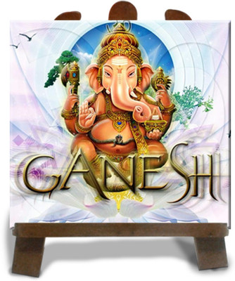 15% OFF on Tied Ribbons Lord Ganesha Murti with a Easel Stand Showpiece - 12 cm(Ceramic, Multicolor)