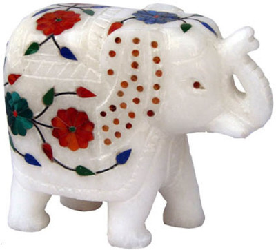 

Anshul Fashion Home Decor Inlay Elephant Decorative Showpiece - 7.5 cm(Stoneware, White)