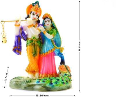 

K&P Radha Krishna Peacock Small Decorative Showpiece - 15 cm(Polyresin, Multicolor)