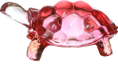 

Prax Feng Shui Vastu Crystal Tortoise Decorative Showpiece - 10 cm(Crystal, Multicolor, Pink)