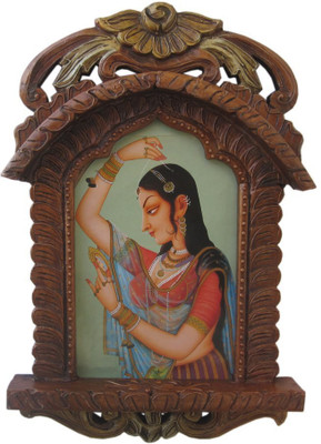

Shree Sai Handicraft Traditional Home DéCor Jaipuri Lady Bani Thani Wooden Jharokha Gift Decorative Showpiece - 8 cm(Wooden, Brown)