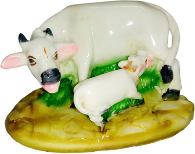 

Bhavikaa Cow & Calf Decorative Showpiece - 8 cm(Ceramic, Multicolor)