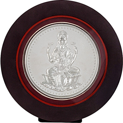 26% OFF on Siri Creations 999 Pure Silver Round Shaped Lakshmi Photoframe Wooden Frame Decorative Showpiece - 19.5 cm(Brass, Silver) 26% OFF on Siri Creations 999 Pure Silver Round Shaped Lakshmi Photoframe Wooden Frame Decorative Showpiece - 19.5 cm(Brass, Silver)