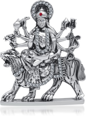 Kulin Goddess Maa Durga Idol For Car Dashboard | Home Decor | Gifting Decorative Showpiece  -  6 cm(Silver Plated, Silver)