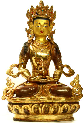 31% OFF on Exotic India Crown Buddha Decorative Showpiece - 31 cm(Marble, Gold)