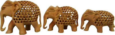 

ByCue Wooden Elephant Decorative Showpiece - 5 cm(Wooden, Brown)