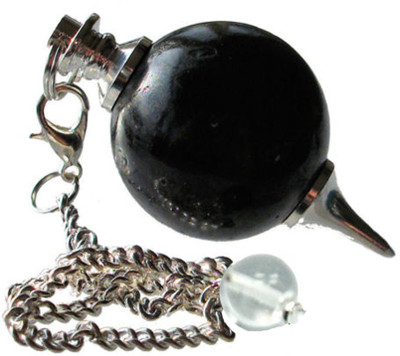 

Excel Black Tourmaline Pendulum Decorative Showpiece - 8 cm(Crystal, Black)