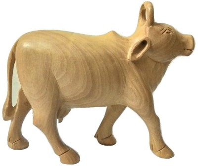 

JaipurCrafts Kamdhenu Cow Decorative Showpiece - 10.16 cm(Wooden, Brown)