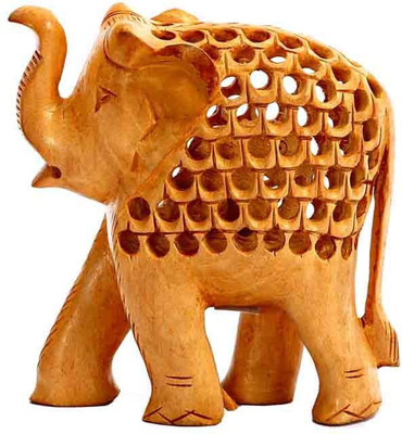 ByCue Elephant Decorative Showpiece - 10 cm(Wooden, Brown)