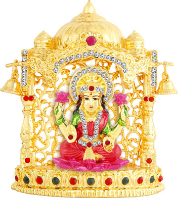 

Kulin Goddess Maa Laxmi | Lakskmi Idol For Home Decor | Car Dashboard | Gifting Decorative Showpiece - 7.5 cm(Gold Plated, Red)