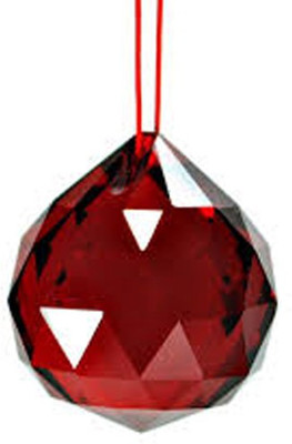 

7 Ocean Feng Shui Red Crystal Ball Decorative Showpiece - 5 cm(Crystal, Red)