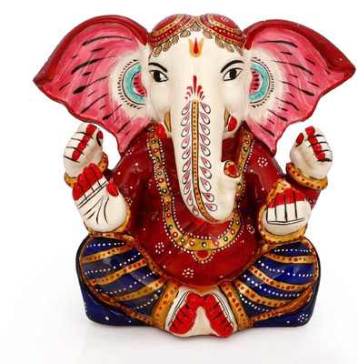 

Collectible India Long Ears Ganesha Statue Handpainted Ganesh Murti Gift Decor Deity Ganpati Showpiece Idol Decorative Showpiece - 12.5 cm(Stoneware, Multicolor)