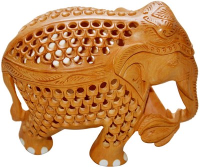 

ByCue Elephant Decorative Showpiece - 7.5 cm(Wooden, Brown)