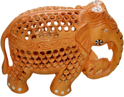 

ByCue Wooden Elephant Decorative Showpiece - 15 cm(Wooden, Brown)