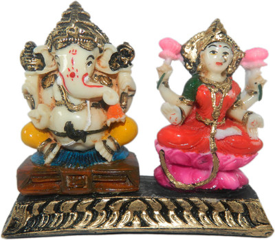

Morpankh Art Vastu Fengshui Religious Idols of Lord Lakshmi Ganesh Premium Statue Decorative Showpiece - 9.5 cm(Polyresin, Multicolor)