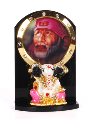 

Sigaram Ganesha & Sai Baba For Car Dashboard, Table or Ofice-Desk, Shops and Homes - K279 Decorative Showpiece - 7 cm(Acrylic, Multicolor)