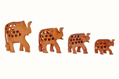 

craft addict rajasthani handicrafts Decorative Showpiece - 10 cm(Wooden, Brown)