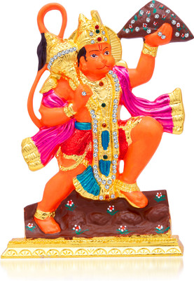 

Kulin Lord Hanuman | Bajrangbali Idol For Home Decor | Office | Shops | Gifting Decorative Showpiece - 16 cm(Gold Plated, Multicolor)