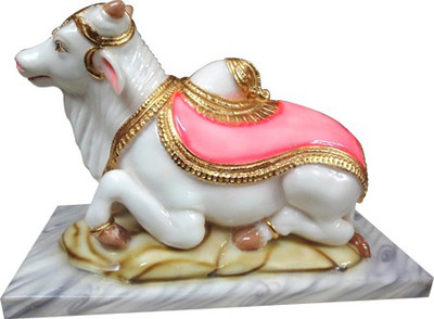 

Dharohar The Heritage Nandi Statue Decorative Showpiece - 20.32 cm(Stoneware, White)