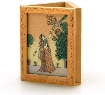 

Total Furnishing 1 Compartments Wooden Pen Stand(Brown)