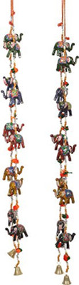 

Rajkruti handicraft rajasthani elephant wall / door hanging toran , showpiece , wall hanging Decorative Showpiece - 90 cm(Plastic, Multicolor)