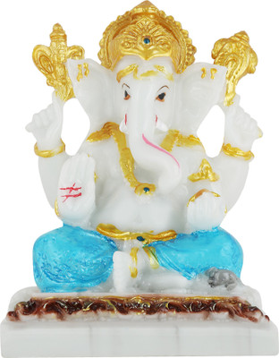 

Agastya Sitting Ganesha Decorative Showpiece - 12 cm(Polyresin, Multicolor)