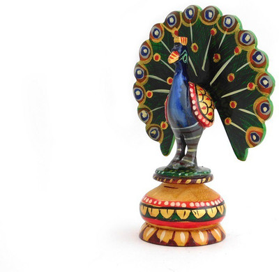 

Chave Dancing Peacock Decorative Showpiece - 10 cm(Wooden, Multicolor)