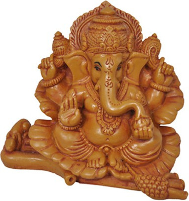 Nilgiri Touch Ganesha Wood Finish Showpiece - 9 cm(Polyresin, Brown) Nilgiri Touch Ganesha Wood Finish Showpiece - 9 cm(Polyresin, Brown)