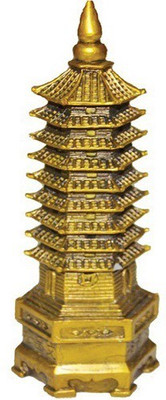 

Religiousdeal Feng Shui Education Tower Decorative Showpiece - 10 cm(Polyresin, Brown)