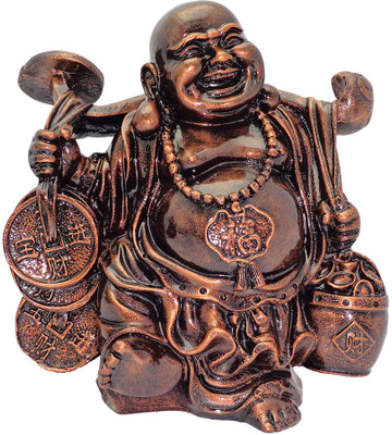 

Art N Hub Laughing Buddha - Handicraft Decor Statue (H-26cm) Decorative Showpiece - 26 cm(Polyresin, Copper)