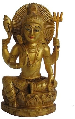 

Craft International Lord Shiva Decorative Showpiece - 15 cm(Wooden, Multicolor)