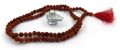 

Sitare Pure Mercury Parad Shivling and Rudraksh Mala Decorative Showpiece - 1.8 cm(Silver Finish, Wooden, Grey, Brown)