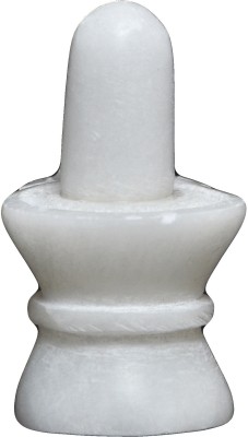 Artist Haat Hand Carved White Marble Shiva Lingam Decorative Showpiece  -  10 cm(Stone, White)