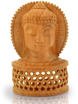

Shree Sai Handicraft Decorative Wood Religious Buddha Statue Carved Wooden Gift Decorative Showpiece - 16 cm(Wooden, Brown)