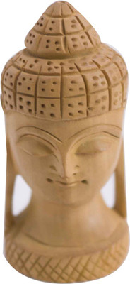 

Craftkriti Crafted Buddha Head Handmade Statue Decorative Showpiece - 10 cm(Wooden, Brown)