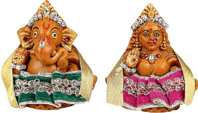 

Namaskaar India Traditional Decorative Showpiece - 3.5 cm(Terracotta, Brown, Gold)