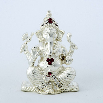 

Nilgiri Touch Silver Ganesha Decorative Showpiece - 4 cm(Silver Plated, Silver)