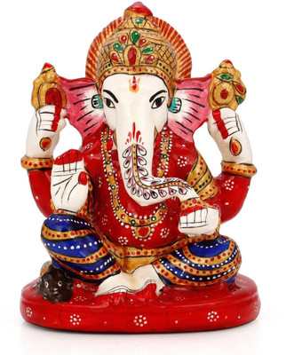 

Collectible India Ganesha Idol Statue Decorative Showpiece - 11.25 cm(Stoneware, Multicolor)