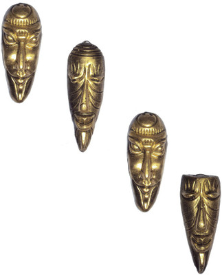 

Hand Artz Mask Decorative Showpiece - 10 cm(Terracotta, Gold)