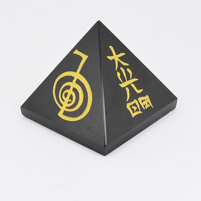 

Reiki Crystal Products Reiki Symbol Black Tourmaline 35-40 mm Pyramid Decorative Showpiece - 4 cm(Stoneware, Black)