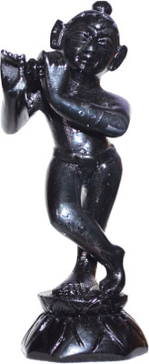 

Laxita Black Stone God Krishna Statue for Home & Office Decorative Showpiece - 17 cm(Stoneware, Black)