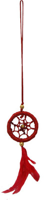 

DivyaMantra Divya Mantra Car Decoration Rear View Mirror Hanging Accessories Dream Catcher Decorative Showpiece - 0.5 cm(Cotton, Red)