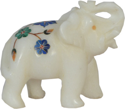 

Avinash Handicrafts Marble inlaid Elephant Decorative Showpiece - 7 cm(Stoneware, Multicolor)