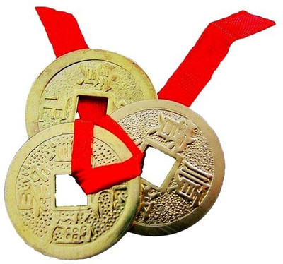 

Anjalika Feng Shui 3 Coins Decorative Showpiece - 3 cm(Polyresin, Copper)